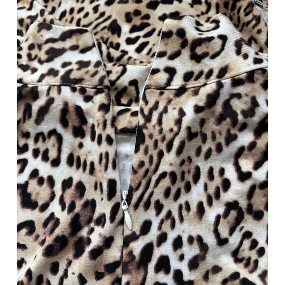 Chico's Neutral Animal Print Mock Neck Tank Back Zipper Size 3 (XL) NWT - Picture 5 of 6